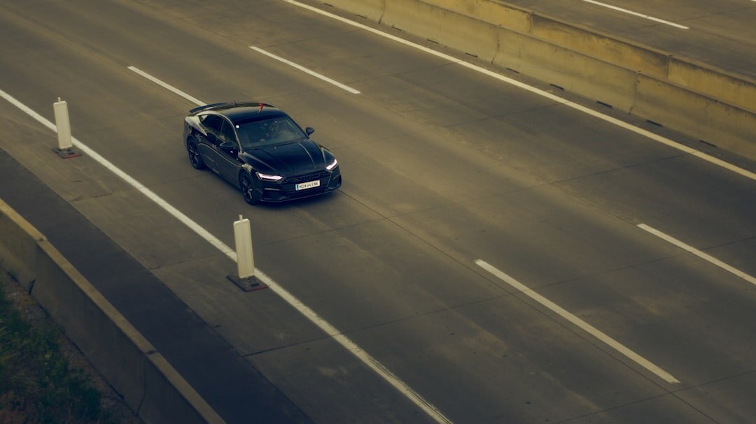 luxury car on european highway